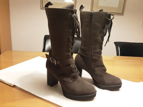 Damenstiefel rauleder braun - damenstiefel,